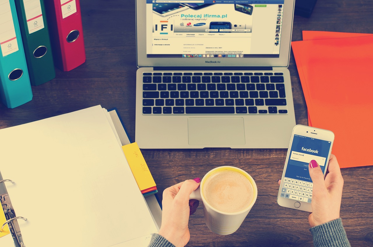Laptop and smartphone used for remote online work